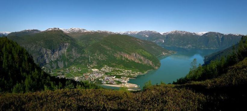 Sognefjord Foto vom Berg aus